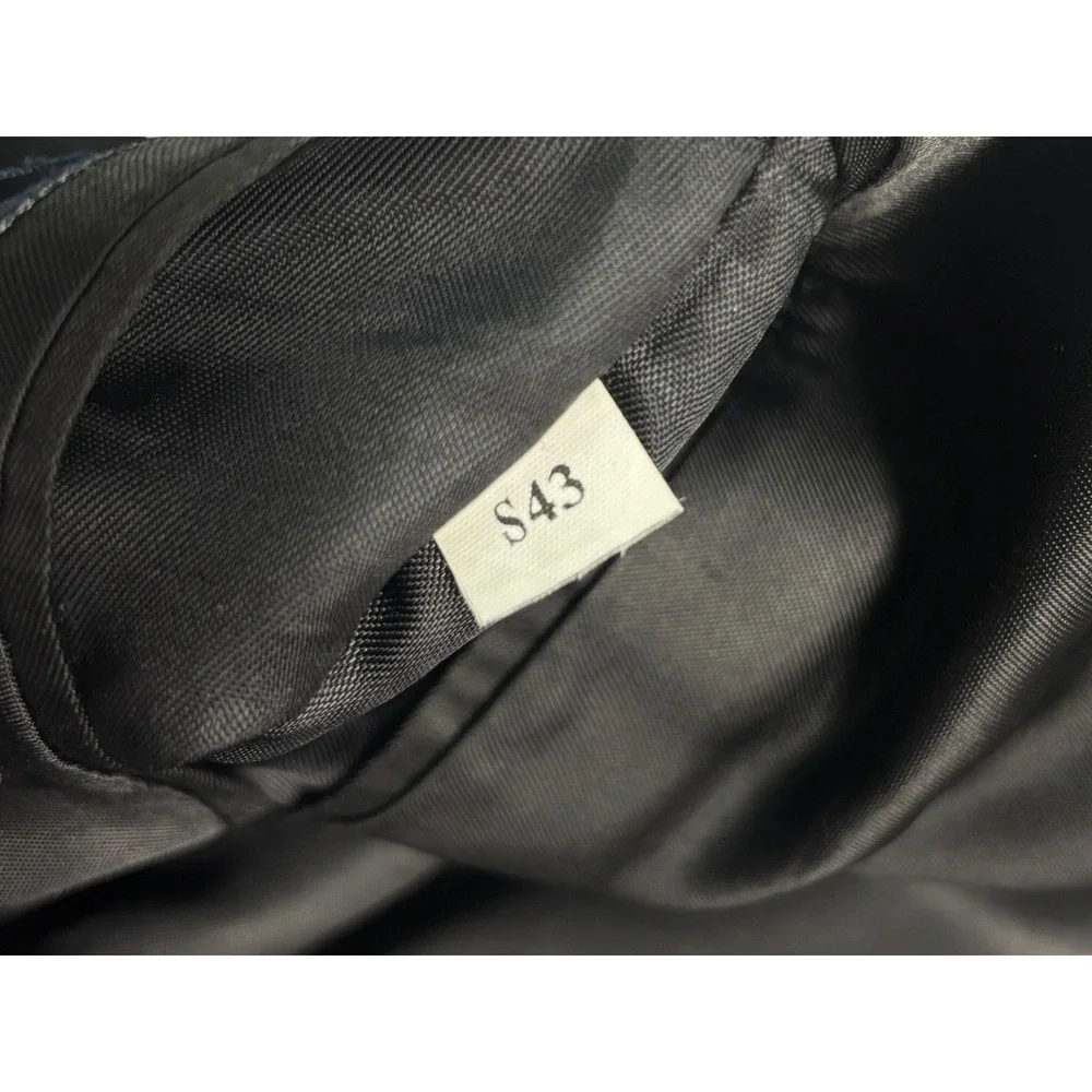 vtg Y2K Jones New York 43S 36x32 Black Tuxedo 2pc Pant Suit Wool Satin Formal